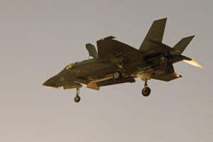 U.S. Marines with Marine Fighter Attack Squadron 121 (VMFA-121) conduct a day and night short Takeoff Vertical Landing (STOVL) with F-35B Lightning II at Marine Corps Air Station Yuma. (U.S. Marine Corps photo by Cpt. Aaron James B. Vinculado)